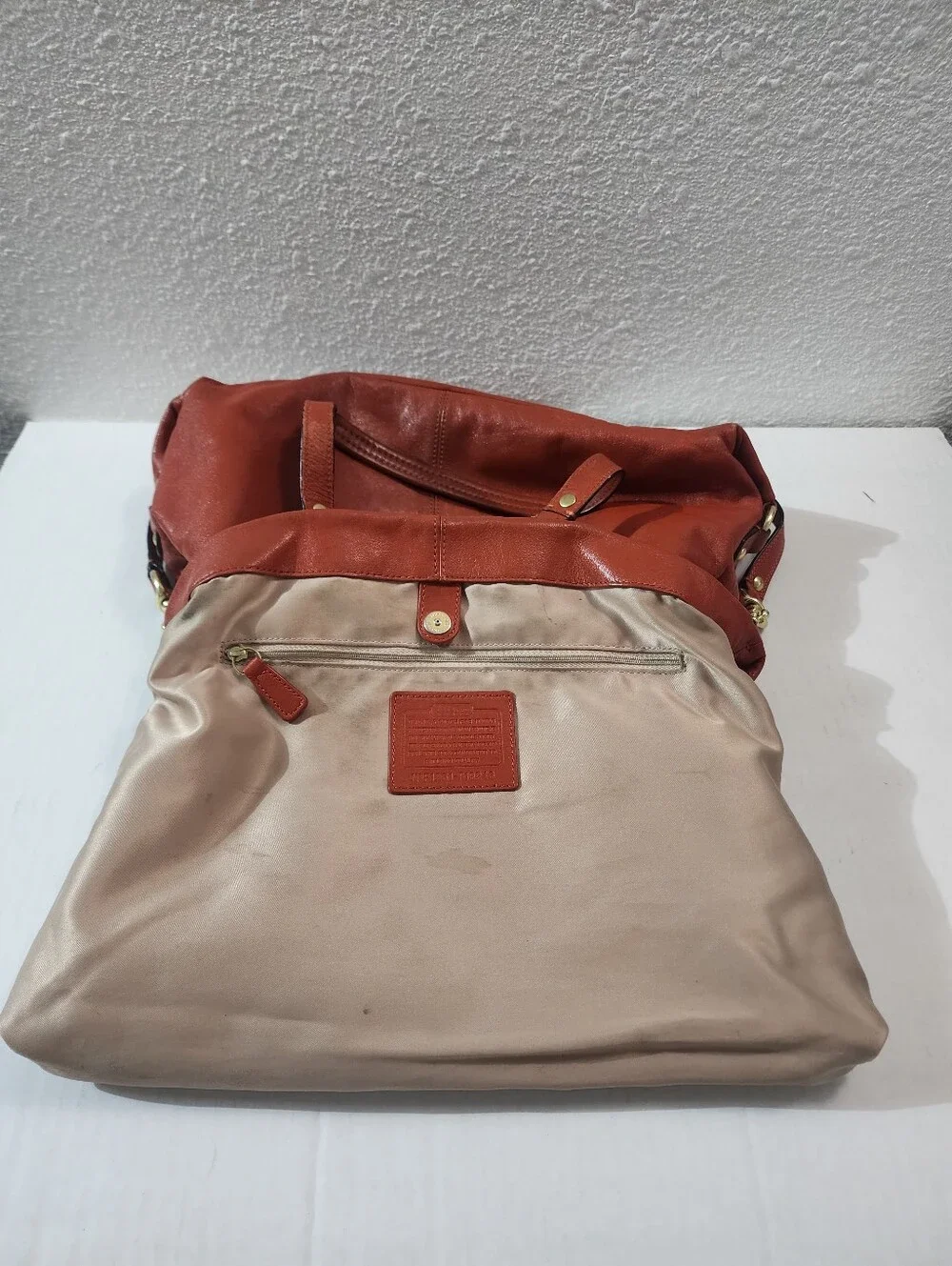 COACH Ashley Vermillion Orange Leather Satchel Shoulder Crossbody Bag Vintage
